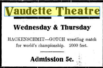 July 1908 Vaudette Theatre, Muskegon